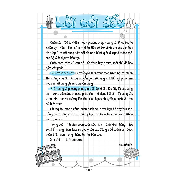 Sổ Tay Kiến Thức - Phương Pháp - Dạng Bài Khoa Học Tự Nhiên Lý - Hóa - Sinh - MEGA - LỚP 6 - Ảnh 4