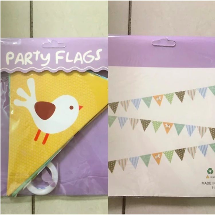 Dây cờ tam giác trang trí sinh nhật (06 trắng tim) - Ảnh 5