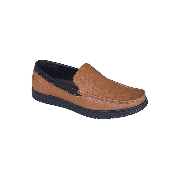 Giày mọi nam|giày lười nam|giày da nam Trường Hải da bò cao cấp màu vàng GM0146