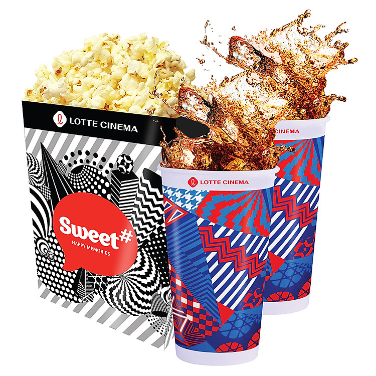 Lotte Cinema Couple Combo - 1 Bắp Rang Lớn Và 2 Nước Ngọt Lớn