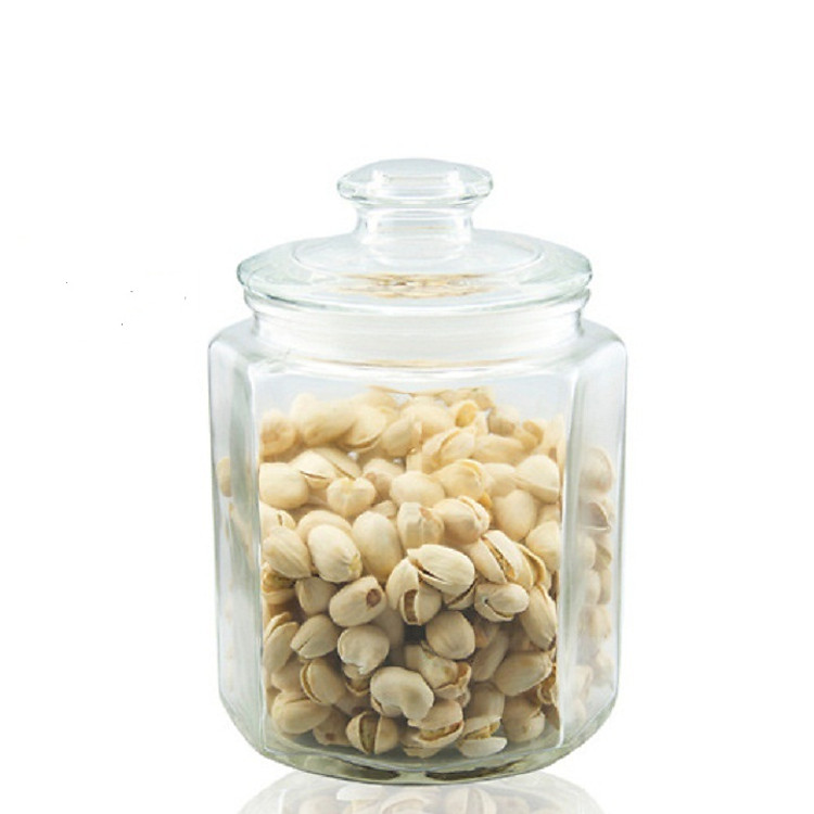 Hũ Lọ Thủy Tinh Lục Giác Đựng Thực Phẩm, Gia Vị