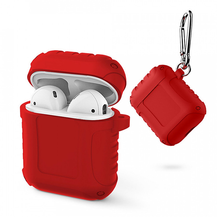 Ốp Silicone chống trầy, chống va đập cho tai nghe Airpods ( Có móc khoá - Silicone Protective Ultrathin TPU Case )