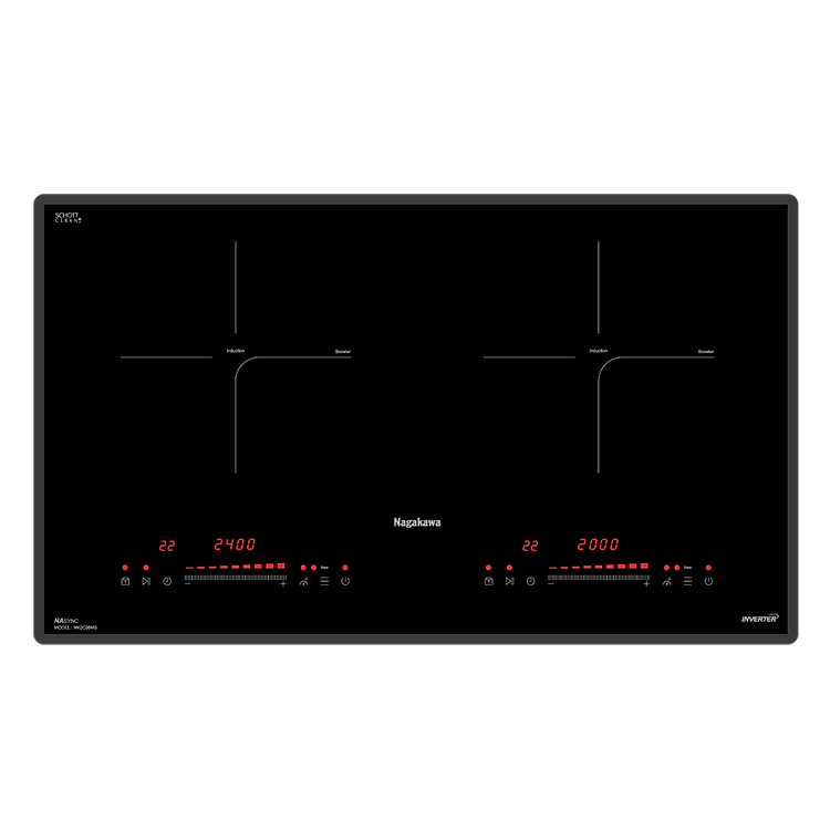 Bếp Đôi Điện Từ Cảm Ứng Inverter Tiết Kiệm Điện Nagakawa NK2C08MS - Hàng Nhập Khẩu Malaysia