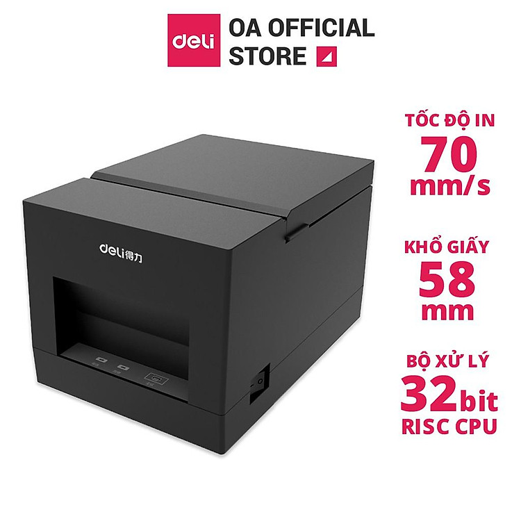 Máy in nhiệt Deli DL-581PS - Phù hợp cho hóa đơn, bill cửa hàng, siêu thị dùng giấy in nhiệt K58mm - Hàng chính hãng