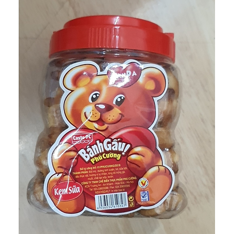 Bánh gấu nhân kem Phú Cường hộp 265g