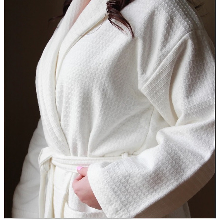 Áo choàng tắm Kimono dệt 100% cotton, áo choàng tắm khách sạn, Spa, Homestay