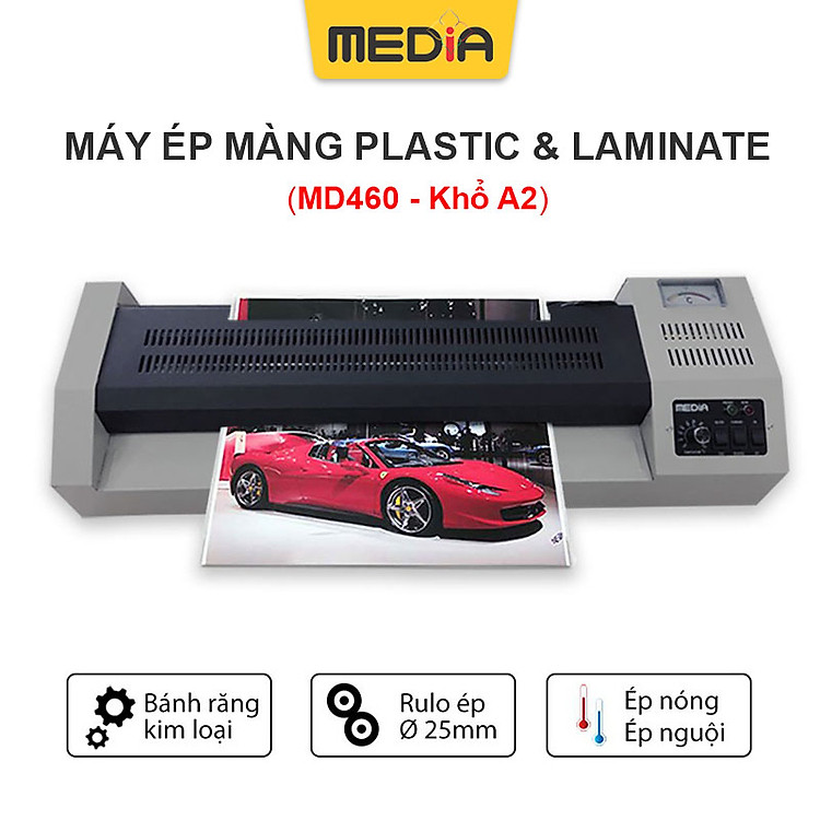Máy Ép Màng Plastic Media MD460 Khổ Ép Lớn A2 (Ép Nhiệt, Ép Nguội) - Hàng Chính Hãng