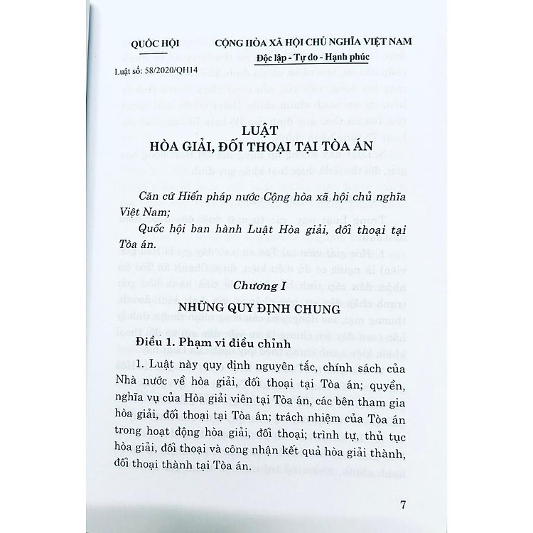 Luật Hòa Giải, Đối Thoại Tại Tòa Án (Hiện Hành) - Ảnh 4
