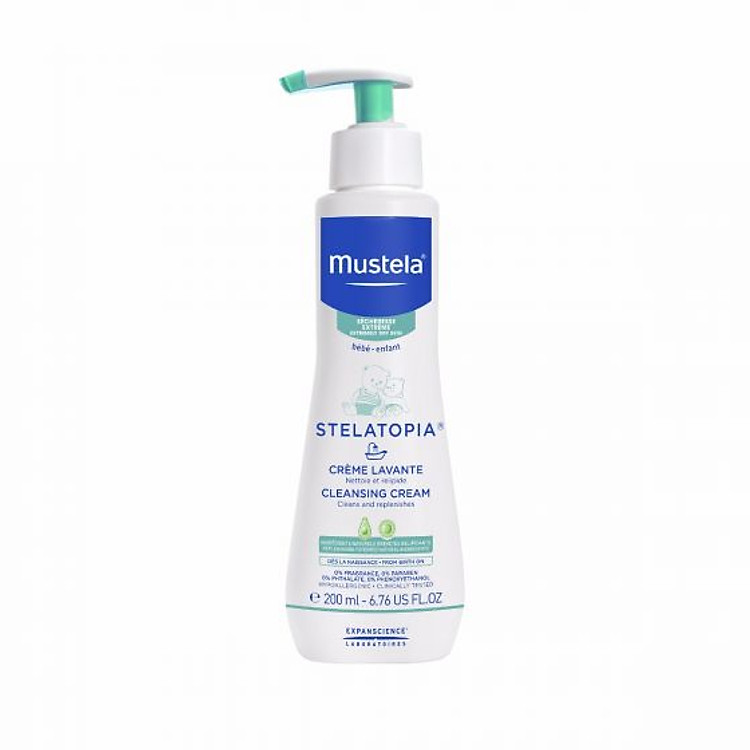 Kem Tắm Gội Dành Cho Bé Da Chàm Thể Tạng Mustela Stelatopia Cleansing Cream 200ml