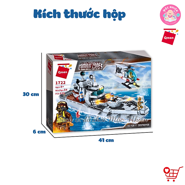 Đồ chơi lắp ráp tàu chiến Qman 1722 Chính hãng Giá tốt - Hình ảnh 2