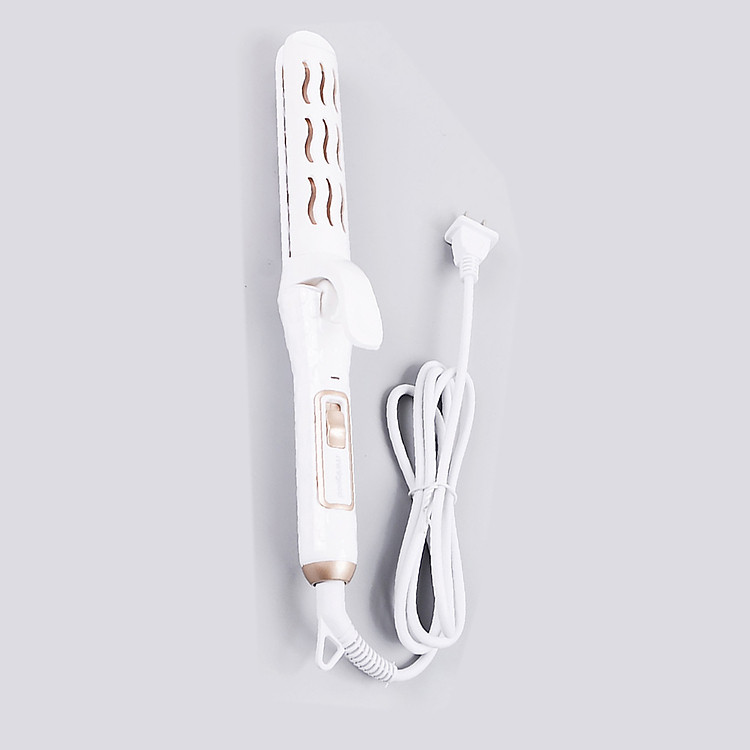 Máy ép duỗi tóc lớn đa năng 2 trong 1 phong cách Hàn Quốc trắng lưỡi ép vàng kim -DMCTB166