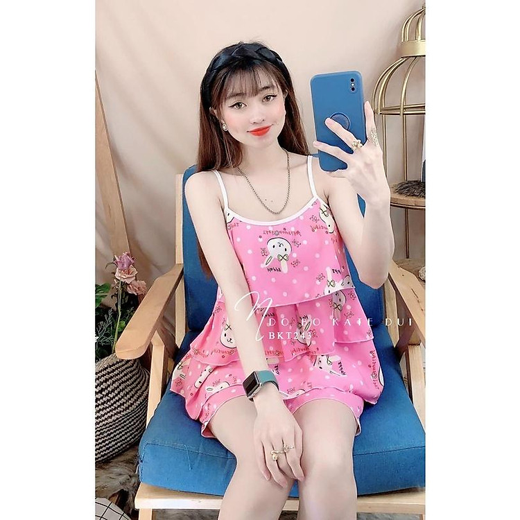 MẪU HOT Đồ bộ đùi 2 dây mặc nhà, đồ bộ tiểu thư M0019