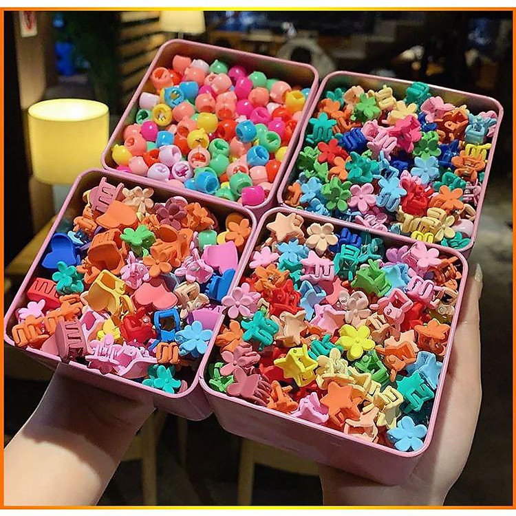 FreeShip Set 10 Kẹp Tóc Càng Cua Mini Nhiều Màu Cho Bé Gái