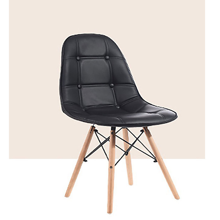 Ghế Eames bọc da có cúc J04