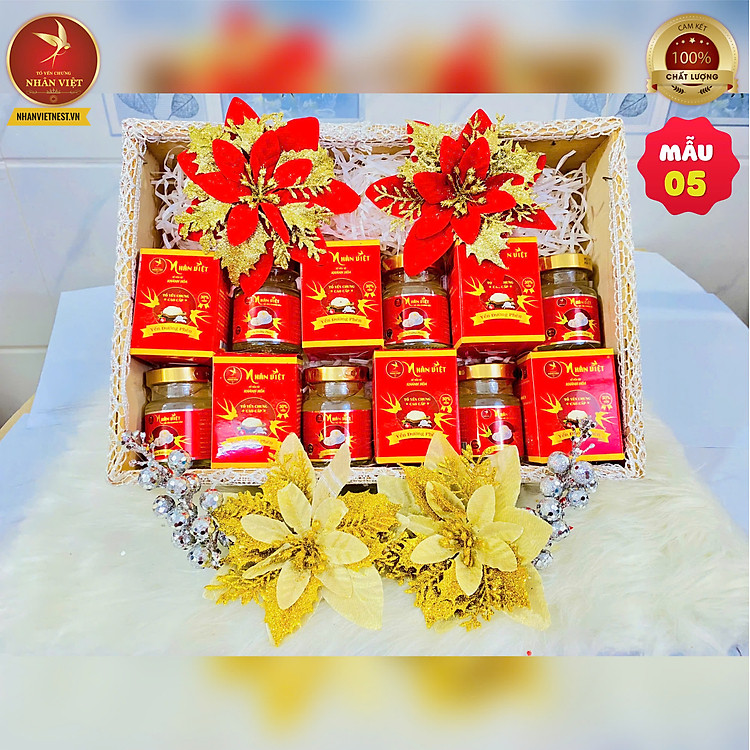 HỘP QUÀ TẾT YẾN SÀO NHÂN VIỆT 2026 MÃ ĐÁO THÀNH CÔNG (MẪU 5)