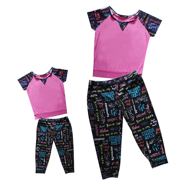 Combo Bộ Đồ Mặc Nhà Mẹ Bé Họa Tiết Hoa CIRINO CB_DOMACNHA_SPCHU_S4 - Hồng Sen