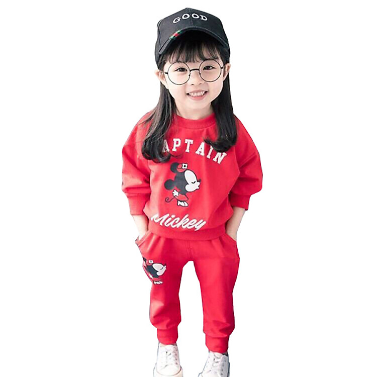 Quần Áo Chất Nỉ Da Cá Mẫu Micky Đỏ 161