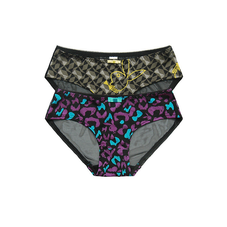 Combo 2 Quần Lót Nữ Thun Lạnh Phối Lưới Bunny Miley FTM0101-0102 - Đen