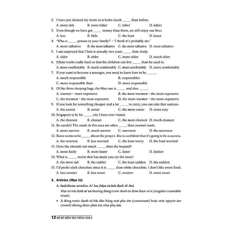 Bộ Đề Kiểm Tra Tiếng Anh 8 (Chương Trình Thí Điểm) - Ảnh 3