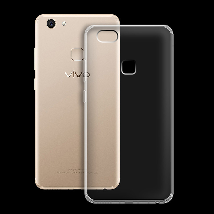 Ốp lưng cho Vivo V7 - 01111 - Ốp dẻo trong - Hàng Chính Hãng