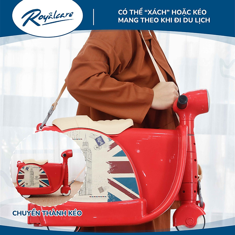 Va li xe Vespa chòi chân Royalcare đỏ Chính hãng Giá rẻ - Hình ảnh 4
