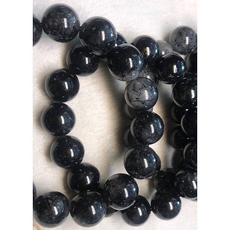 VÒNG THẠCH ANH TÓC ĐEN 15MM RẤT LÀ ĐẸP NAM MỆNH THUỶ MỘC ĐÁ THIÊN NHIÊN