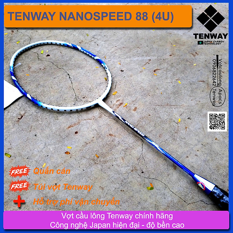 Vợt cầu lông Tenway Nano speed 88 (4U) | Vợt nặng đầu chuyên công, đánh phong trào rèn luyện sức khỏe