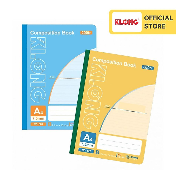 Sổ Kẻ Ngang Composition Book KLONG A4 (200 trang)