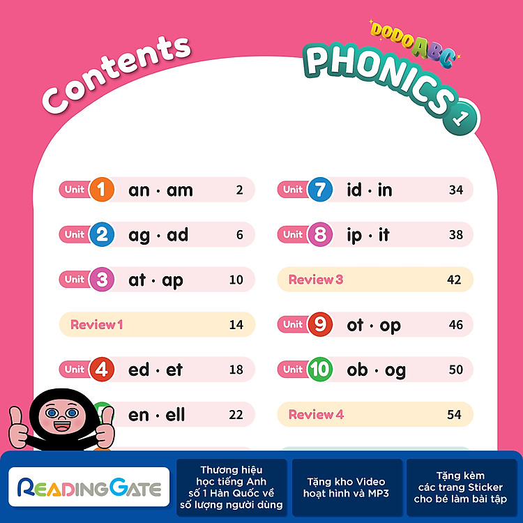 DODO ABC WORKBOOK - PHONICS 5 READING GATE Cho Bé Từ 5 Đến 8 Học Ngữ Âm, Đánh Vần Tiếng Anh - Ảnh 2