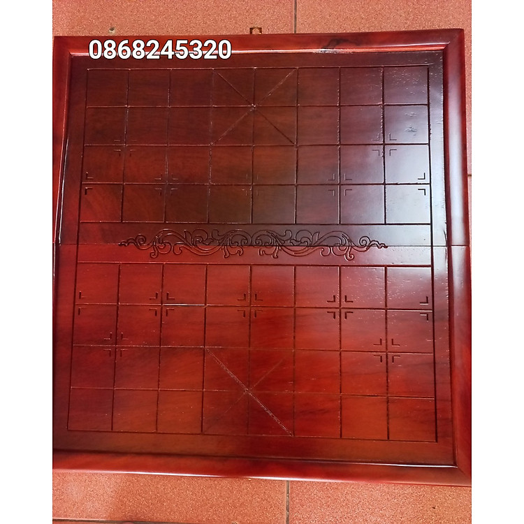 Bàn cờ tướng gỗ gõ đỏ 48x50cm Chính hãng Giá tốt - Hình ảnh 3