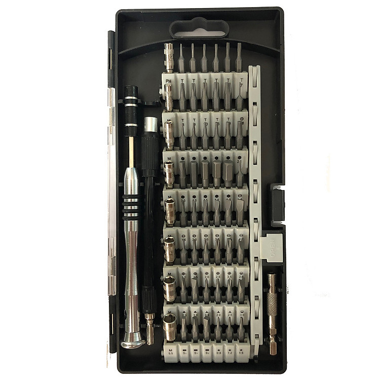 Bộ tua vít sửa chữa tháo lắp điện thoại laptop - Thép S2 (màu xám tro siêu cứng) - 60in1