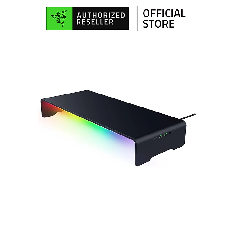 Kệ màn hình Razer Monitor Stand Chroma | Hub USB-C 4 cổng | Nhôm Anodized Cao Cấp | LED RGB Chroma | Chịu Tải 20kg | Hàng Chính Hãng