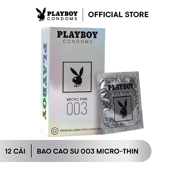 Bao Cao Su PLAYBOY 003 MICRO-THIN Hộp 12 Cái