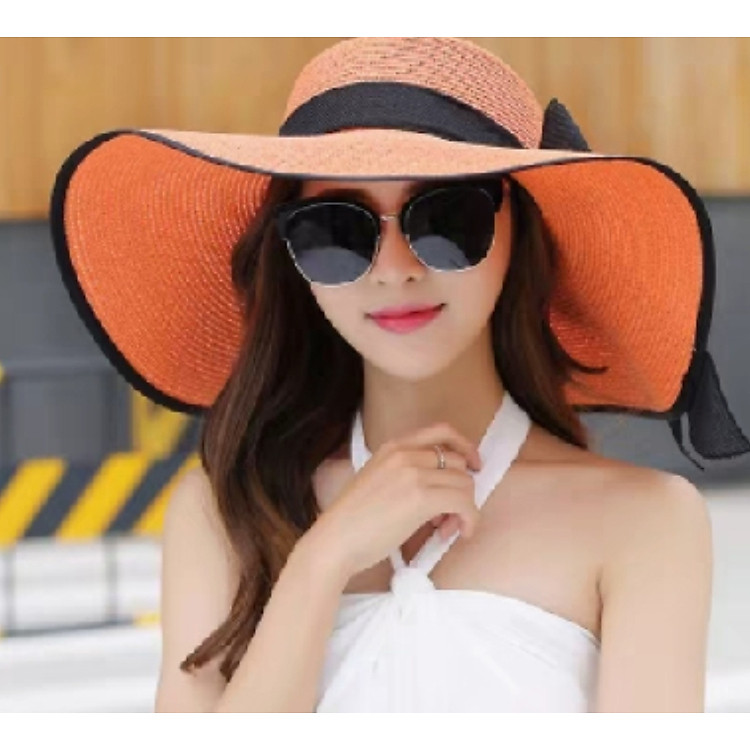 Nón vành rộng Mũ cói đi biển rộng vành nữ thời trang Hàn Quốc dona22030802