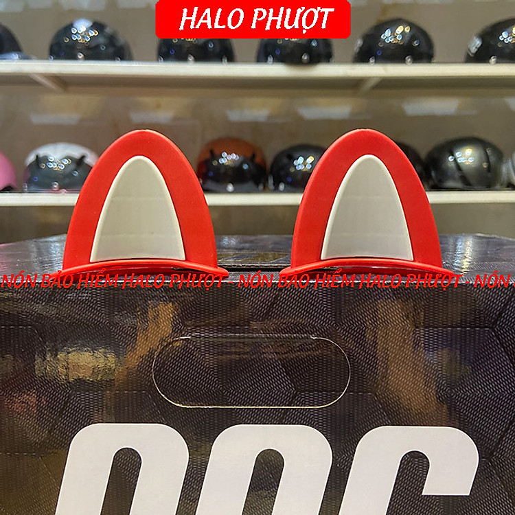 Tai Mèo Gắn Nón Bảo Hiểm (2 màu – Đỏ Xám)