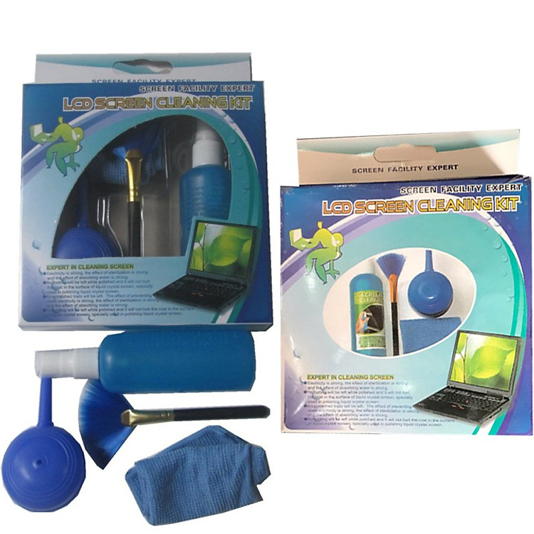 Bộ lau chùi laptop 4 in1, dụng cụ hỗ trợ vệ sinh máy tính, laptop tại nhà - Tặng kèm móc khóa