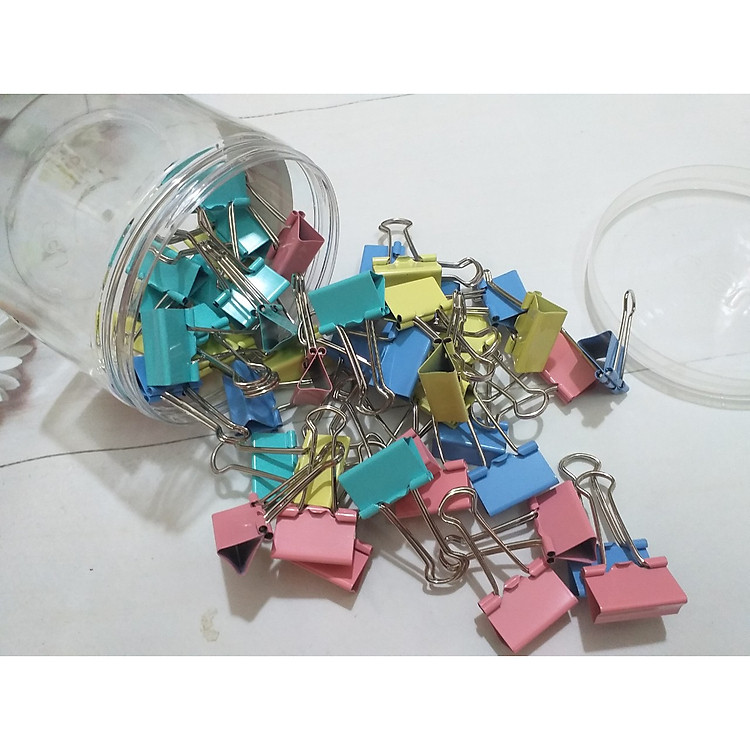 Kẹp bướm màu 25mm (hộp 48 kẹp)