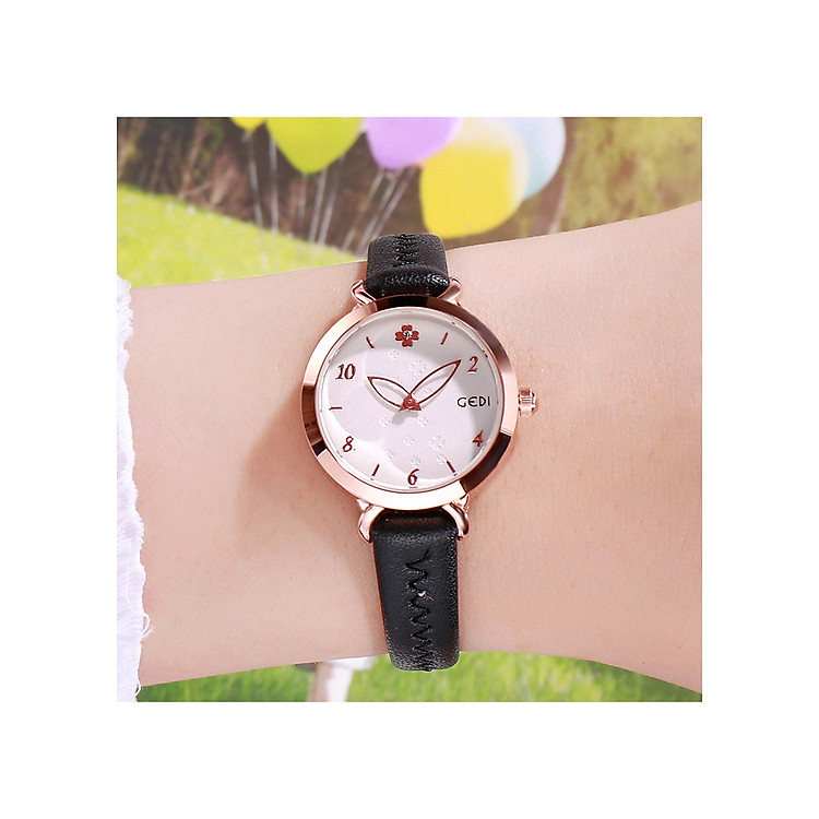 Đồng hồ nữ GEDI kim hình lá dễ thương - Hàng chính hãng
