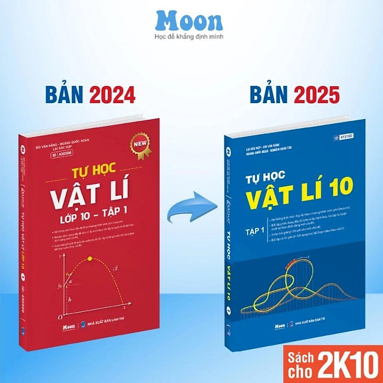 Tự Học Vật Lý Lớp 10 - Tập 1 - Bộ Đề Chương Trình Mới - MoonBook