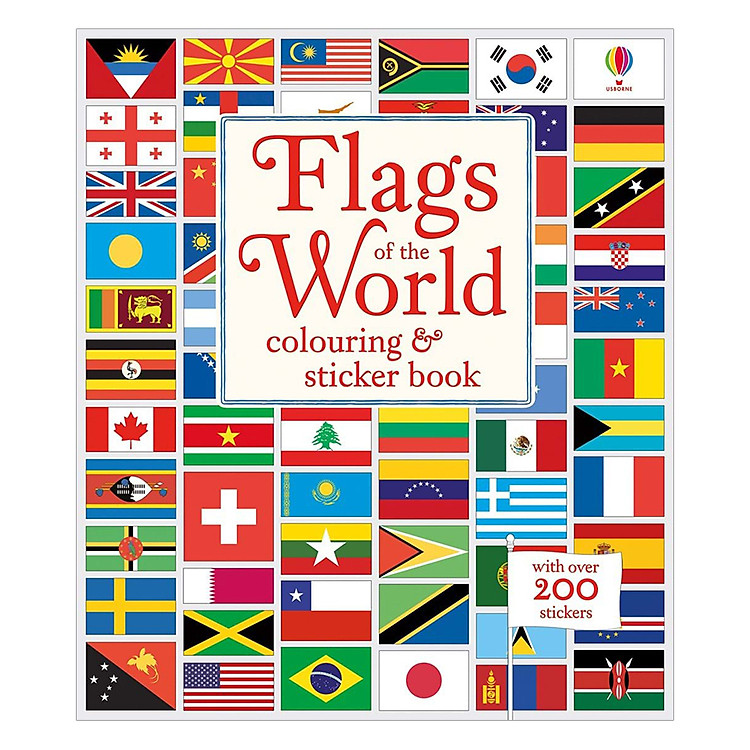 Sách Usborne Flags of the World colouring & sticker book