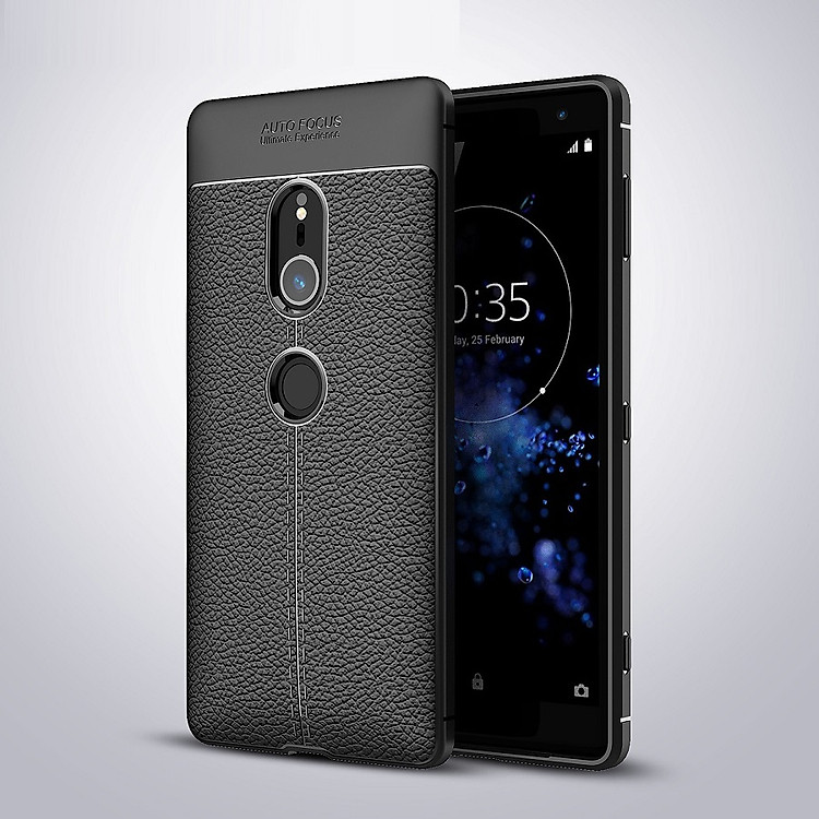 Ốp lưng cho Sony Xperia XZ2 silicon giả da, chống sốc chính hãng Auto Focus