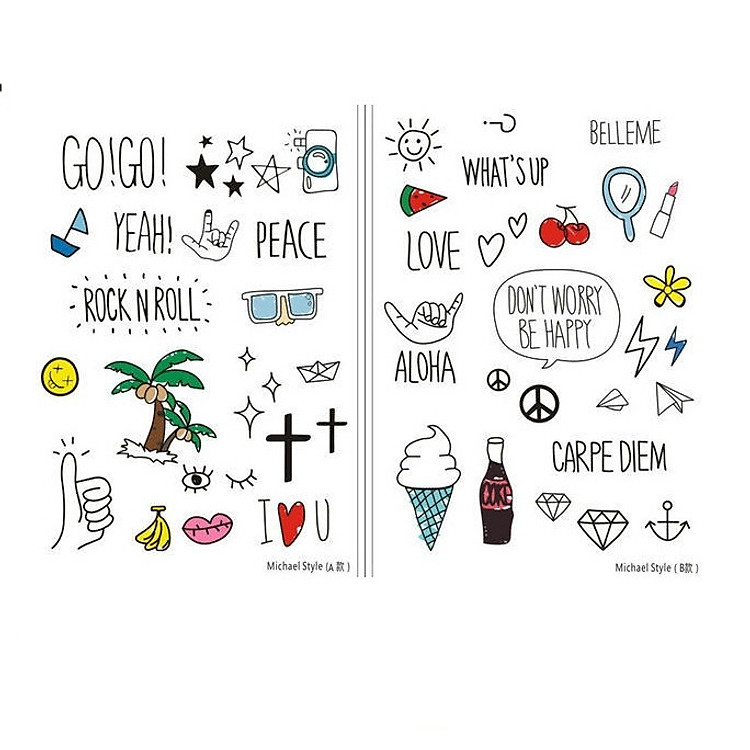 Bộ 2 Tấm Tattoo Sticker (15cm x 9.5cm)