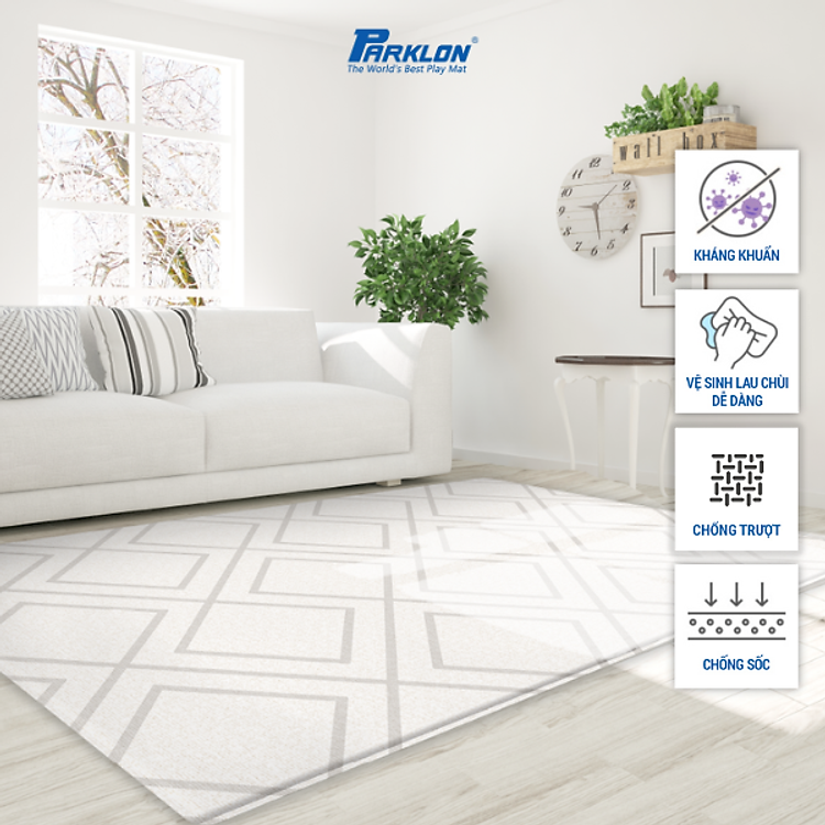 Thảm Em Bé Cao Cấp Parklon Hoa Văn 210x140cm Chính hãng Giá tốt - Hình ảnh 4
