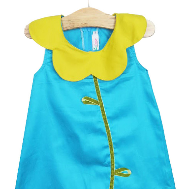 Đầm Cổ Hoa Bé Gái CucKeo HC 230 - Xanh Dương