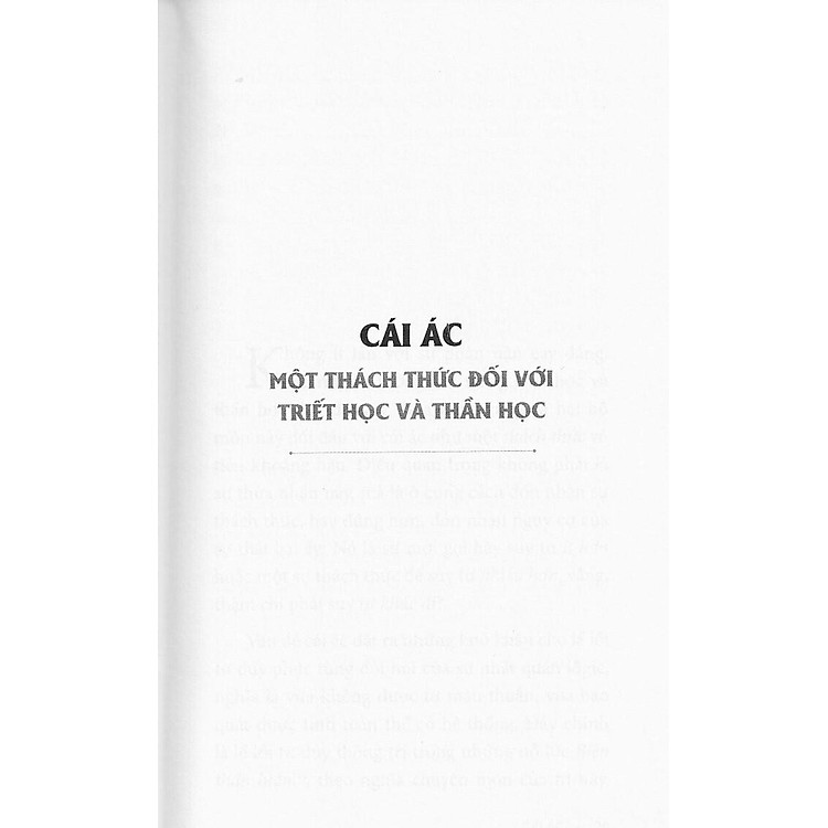 Cái Ác - Một Thách Thức Đối Với Tiết Học Và Thần Học - Ảnh 5