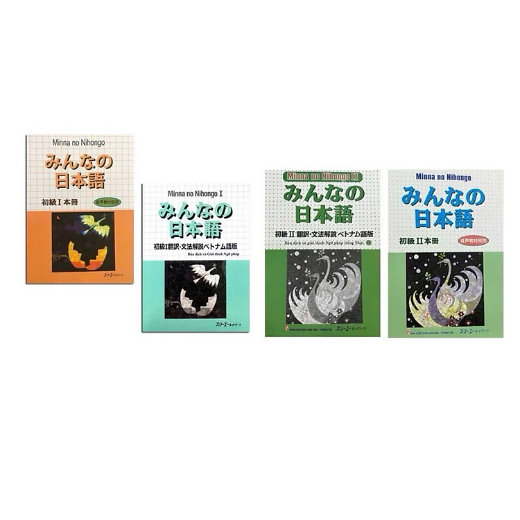 Sách - ( Combo 4 Cuốn ) Minna No Nihongo Sơ Cấp Dành Cho Trình Độ N4 + N5 ( Bộ 4 Cuốn Cơ Bản )