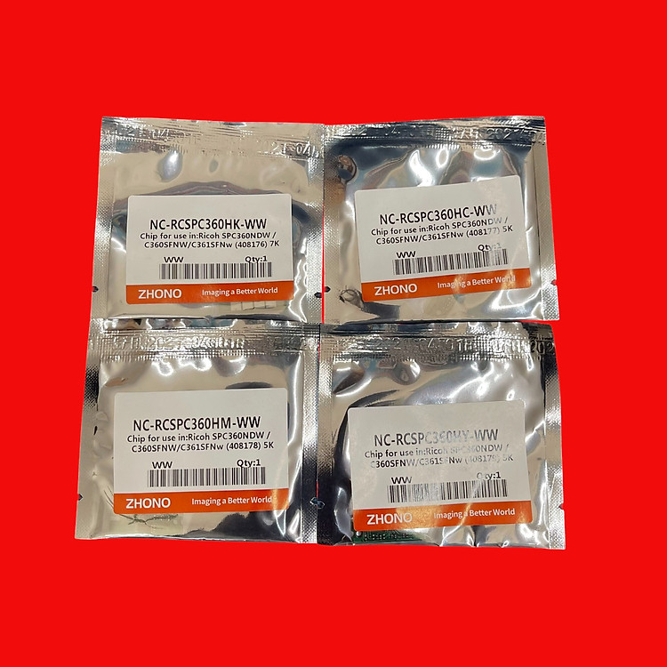 Chíp cho hộp mực máy in mầu Ricoh SP C360/ 361 ( Bộ 4 mầu hoặc mua lẻ mầu ) Hàng nhập khẩu