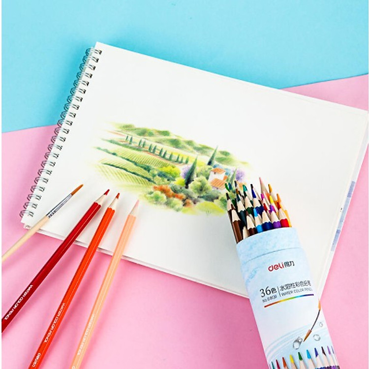 Bút Chì Màu Nước Deli (12 màu) - Ảnh 3