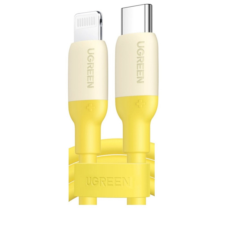 Ugreen 90226 Cáp sạc Usb Type C ra đầu dành cho iphone 1M màu vàng US387 Hàng chính hãng