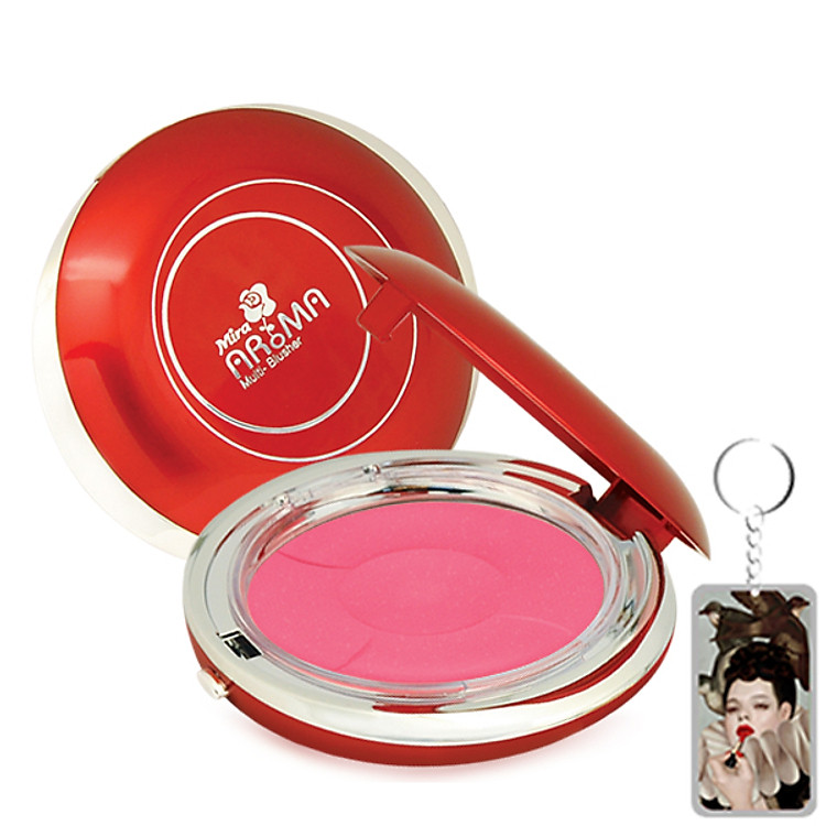 Phấn má hồng Mira Aroma Multi Blusher Hàn Quốc 13g No.24: Hồng tặng kèm móc khoá